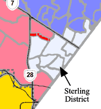Map of Sterling district with precincts