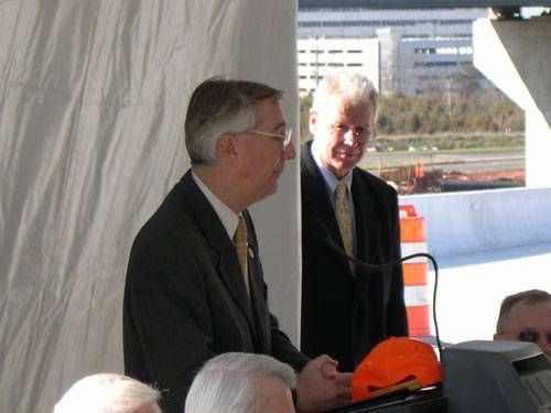 Supervisor Delgaudio speaks at the dedication of Sterling's new Route 28/Church Road interchange.